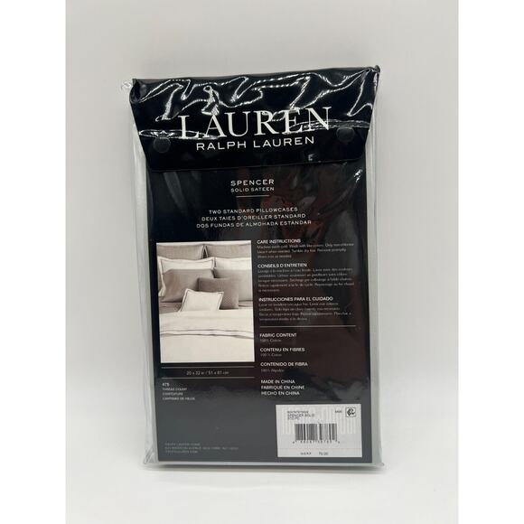 Lauren Ralph Lauren Spencer Solid Sateen Standard Pillowcases Sage NWT - Picture 6 of 12